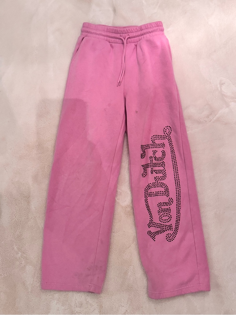 Von Dutch Pink Kids Joggers with Studded Side Logo
